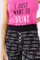 PIJAMA DE MUSCULOSA Y PANTALON LARGO FUCSIA