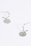 Aros tachas y dije medalla con estrella plateado