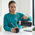 Set De Termo + Mate + Bombilla 1 Litro Acero Negro