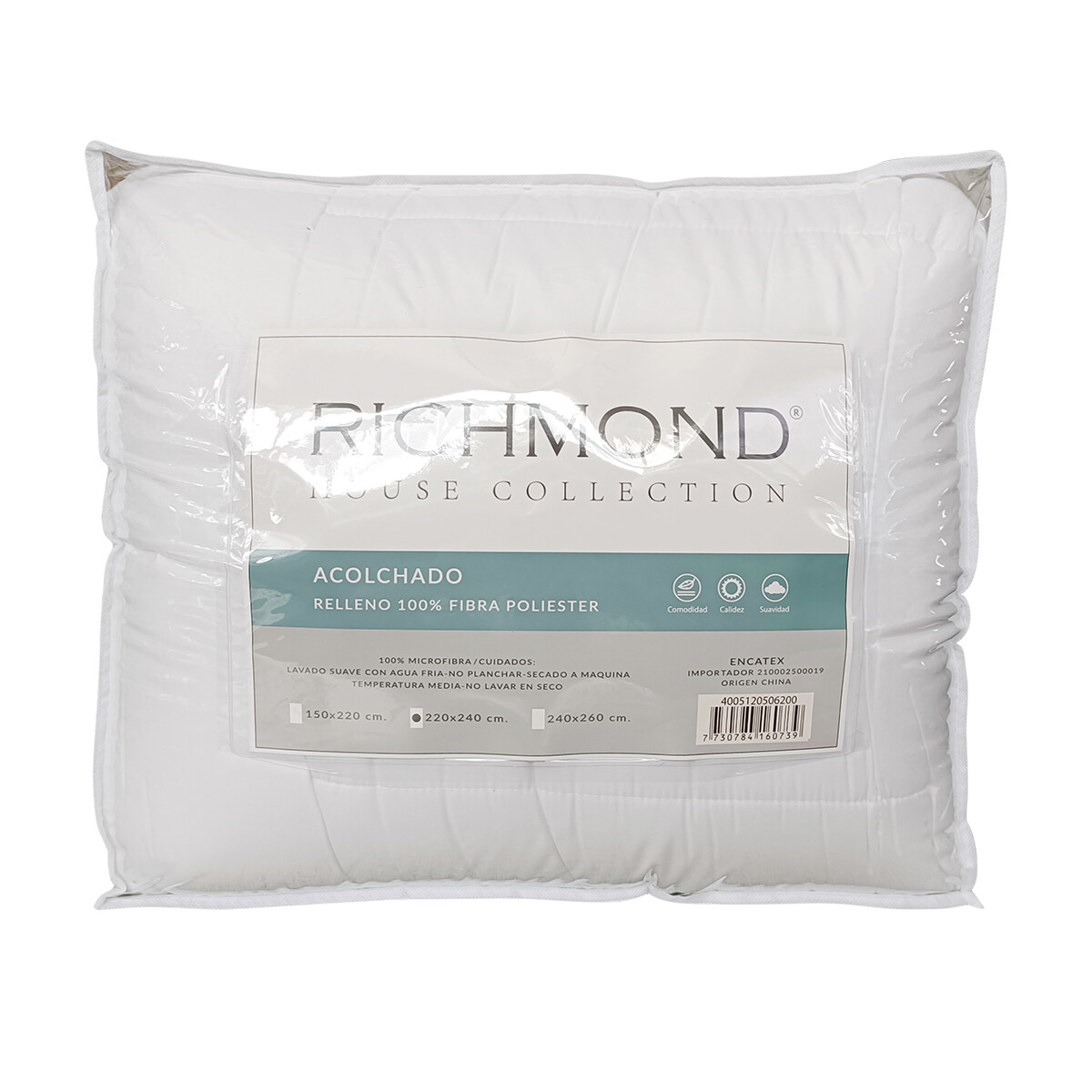 Acolchado King Plus Richmond House 240 x 260 cm - BLANCO 