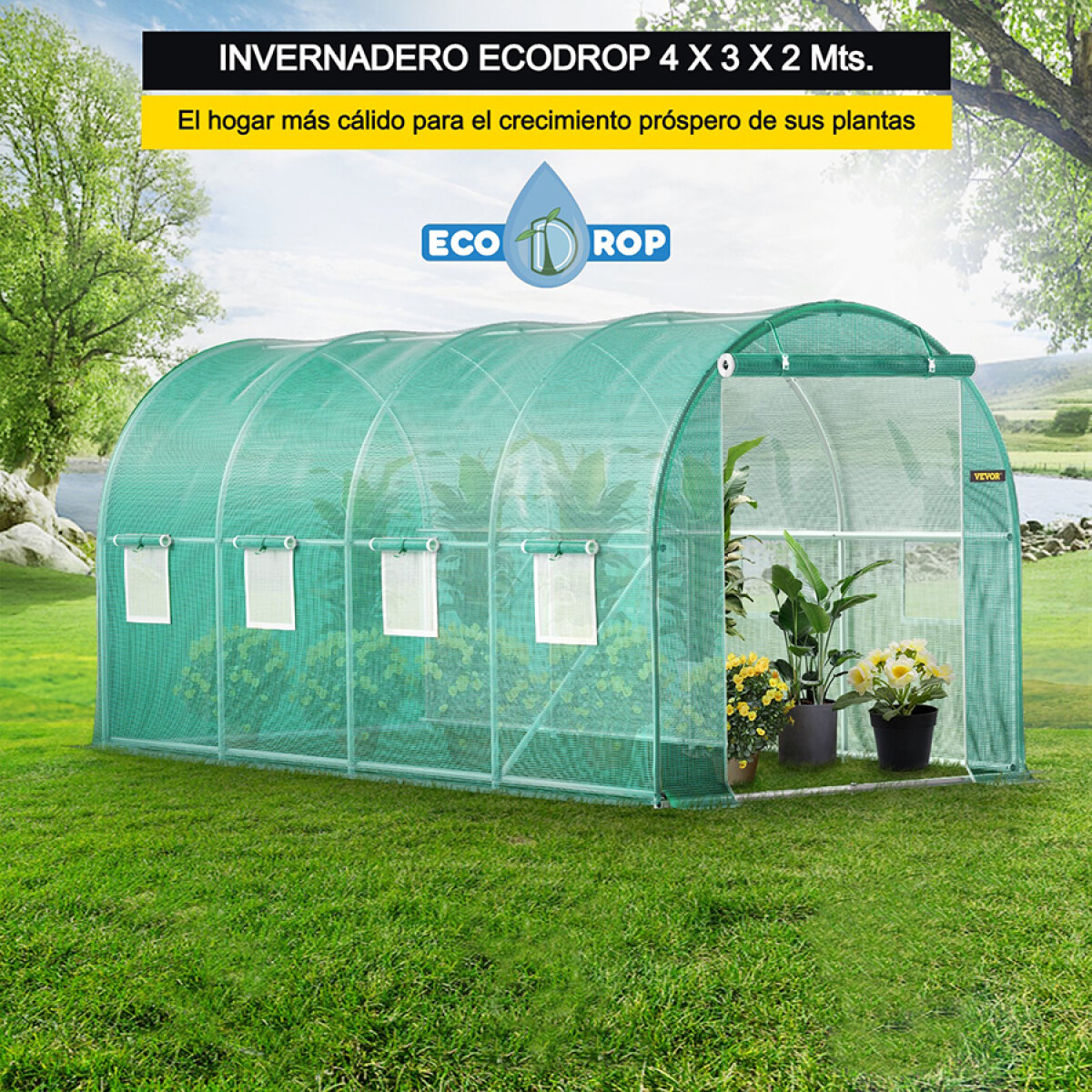 Invernadero Portátil de 4X3X2 Mts Ecodrop Fácil Armado 