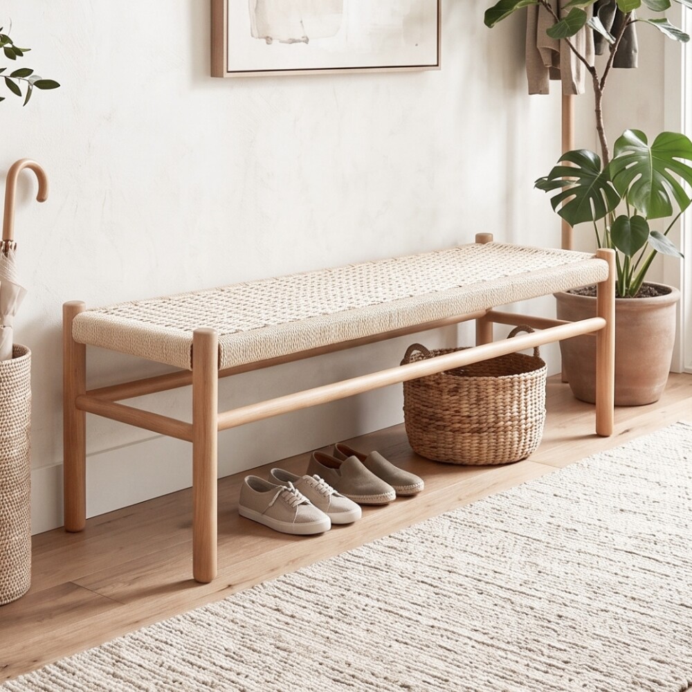Banco Madera Natural Wishbone - Origen Banco Madera Natural Wishbone - Origen