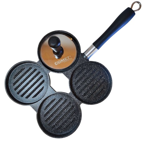 Sartén para hamburguesas Comet 4 moldes Negro