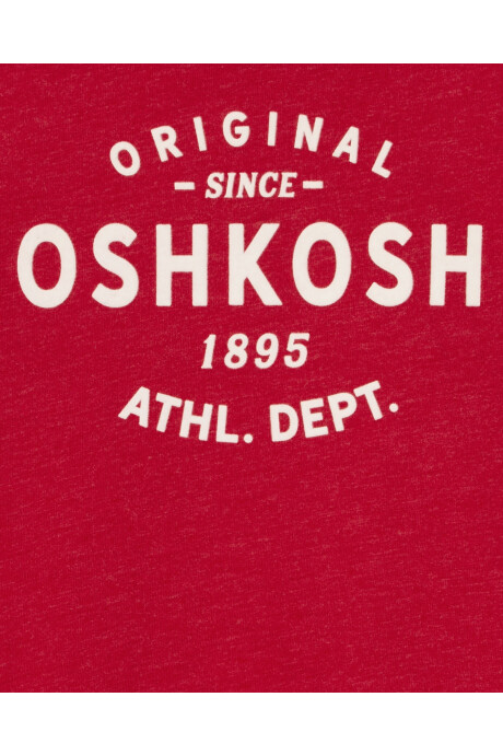 Remera de algodón, con logo, roja Sin color