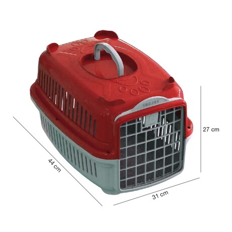 Transportadora Plástica Rígida Mascotas Pequeñas MMA PET N°1 Rojo