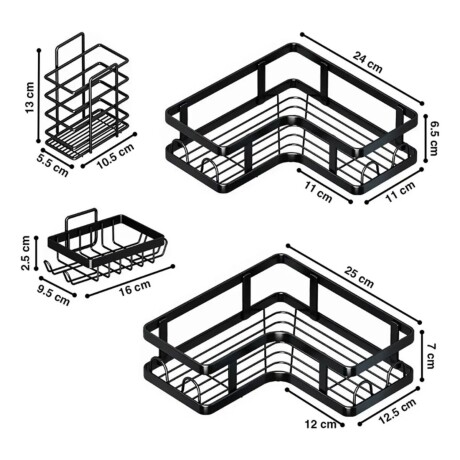Set x 5 pzas Organizador De Baño o Cocina Esquinero Set x 5 pzas Organizador De Baño o Cocina Esquinero