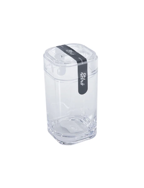 PORTA CEPILLO 6.5x6.5x12.7CM PLASTICO CRISTAL COZA PORTA CEPILLO 6.5x6.5x12.7CM PLASTICO CRISTAL COZA