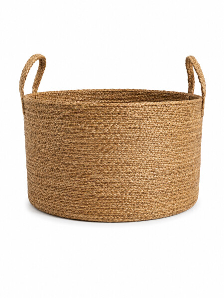 CESTO DE ALGODÓN Y YUTE BEIGE