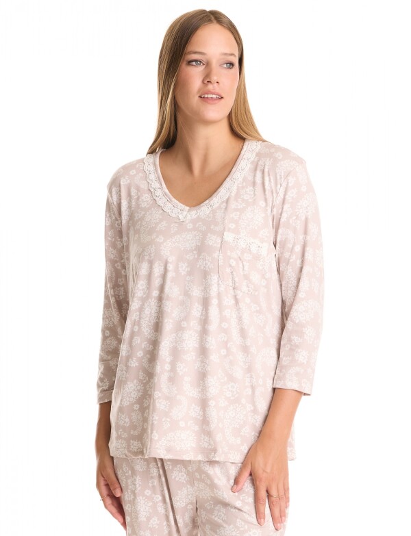 Pijama Con Pantalon BEIGE/MULTI