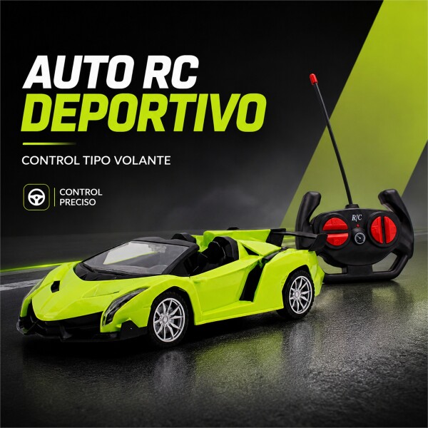 Auto Deportivo a Control Remoto Tipo Lamborghini con Luces LED VERDE