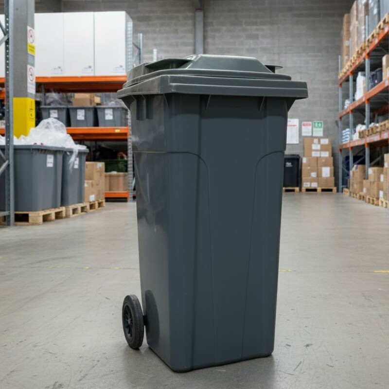 Tarro de residuos con ruedas 120 lts GRIS