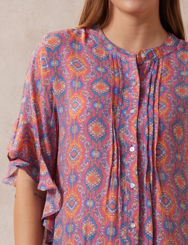 Blusa Manga Volado ROSA/MULTI