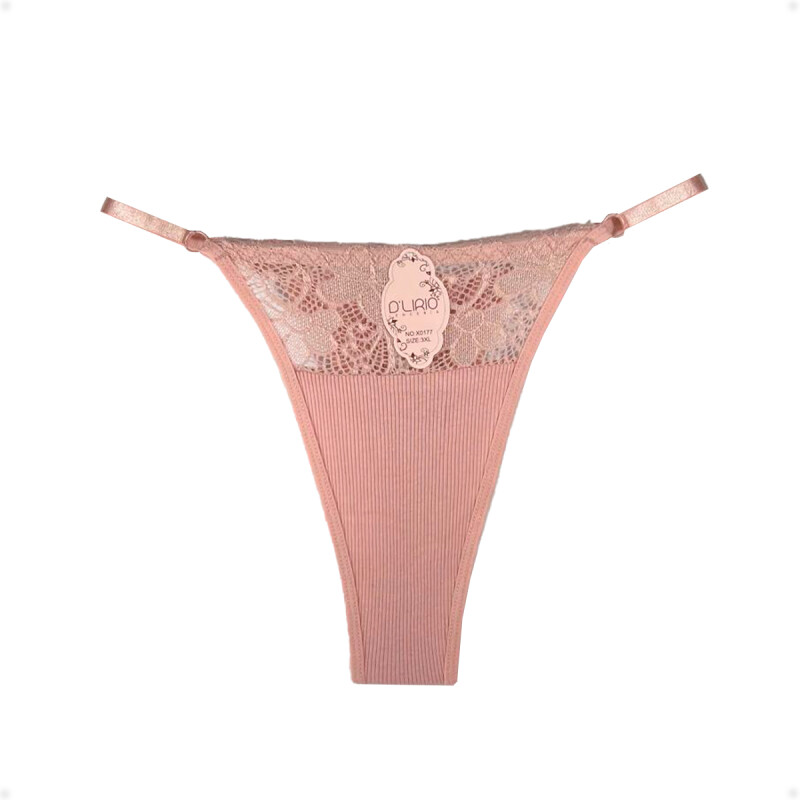 Tanga Colaless Ajustable De Encaje Rosa
