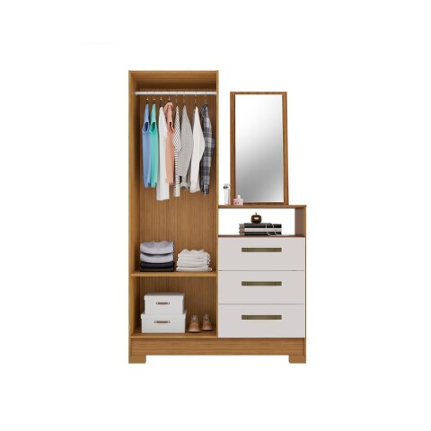 Comoda Multiuso 2 Puertas 3 Cajones Con Espejo NT5165 Notavel Freijo Trend|Off White Comoda Multiuso 2 Puertas 3 Cajones Con Espejo NT5165 Notavel Freijo Trend|Off White