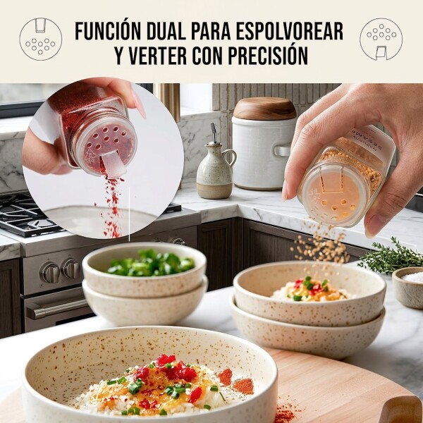 Set De 24 Especiero Frascos De Vidrio Condimentos recipiente organizador Cocina IMBACK Set De 24 Especiero Frascos De Vidrio Condimentos recipiente organizador Cocina IMBACK