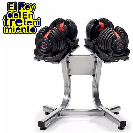 Set 2 Mancuernas Automáticas C/ 48kg Discos + Soporte Set 2 Mancuernas Automáticas C/ 48kg Discos + Soporte