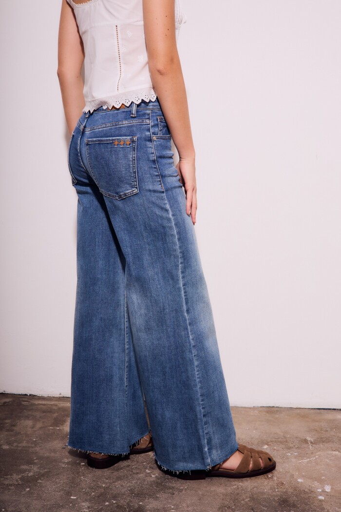 Jean Flared Wide Leg Denim