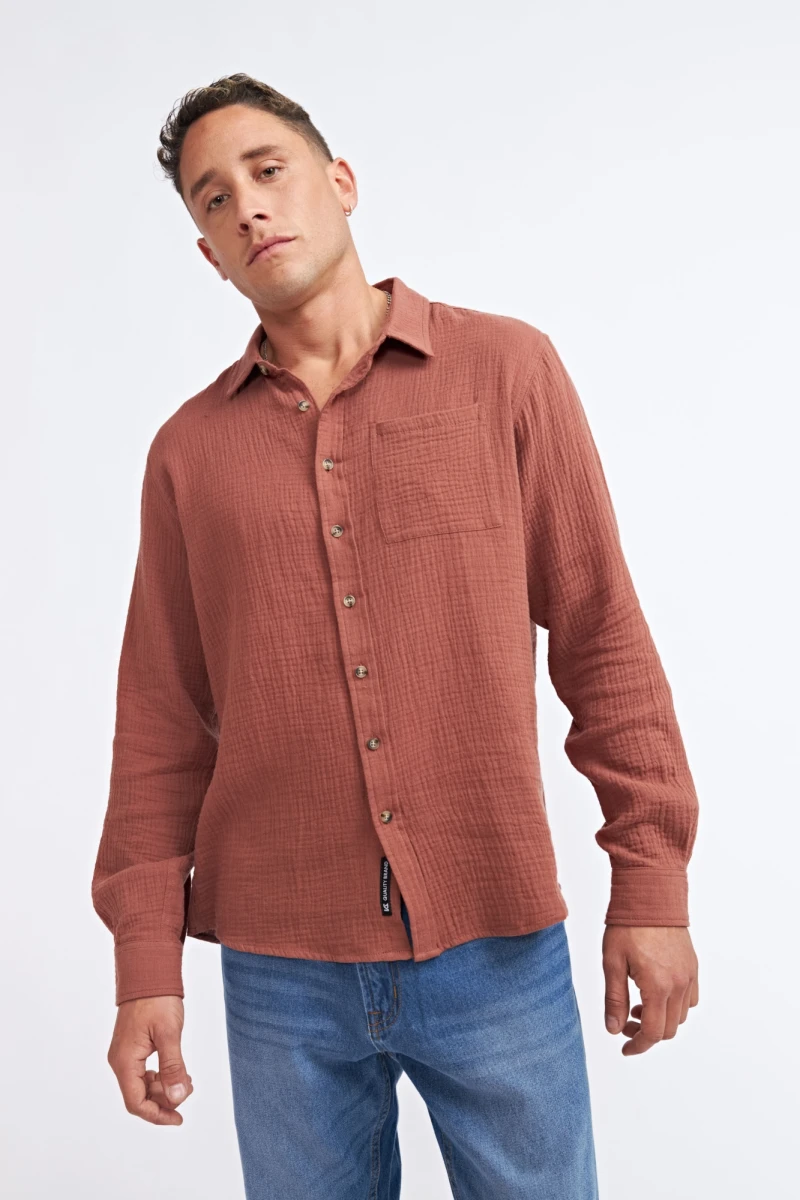 CAMISA LORETO - MARRON 