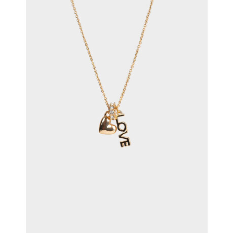 Collar Corto Multidijes Bañado En Oro Dorado