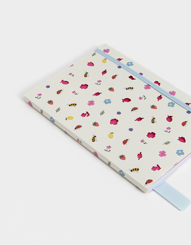 Anotadores Cuadernos y Memos Cuaderno A5 Tapa Blanda Encuadernado Con Calados - Blanco Crema