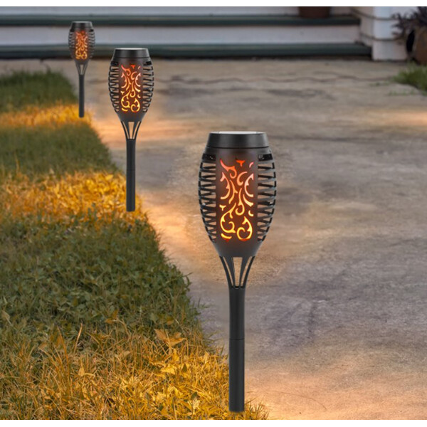 Antorchas Estaca Con Diseño Y Recarga Solar 50CM Antorchas Estaca Con Diseño Y Recarga Solar 50CM
