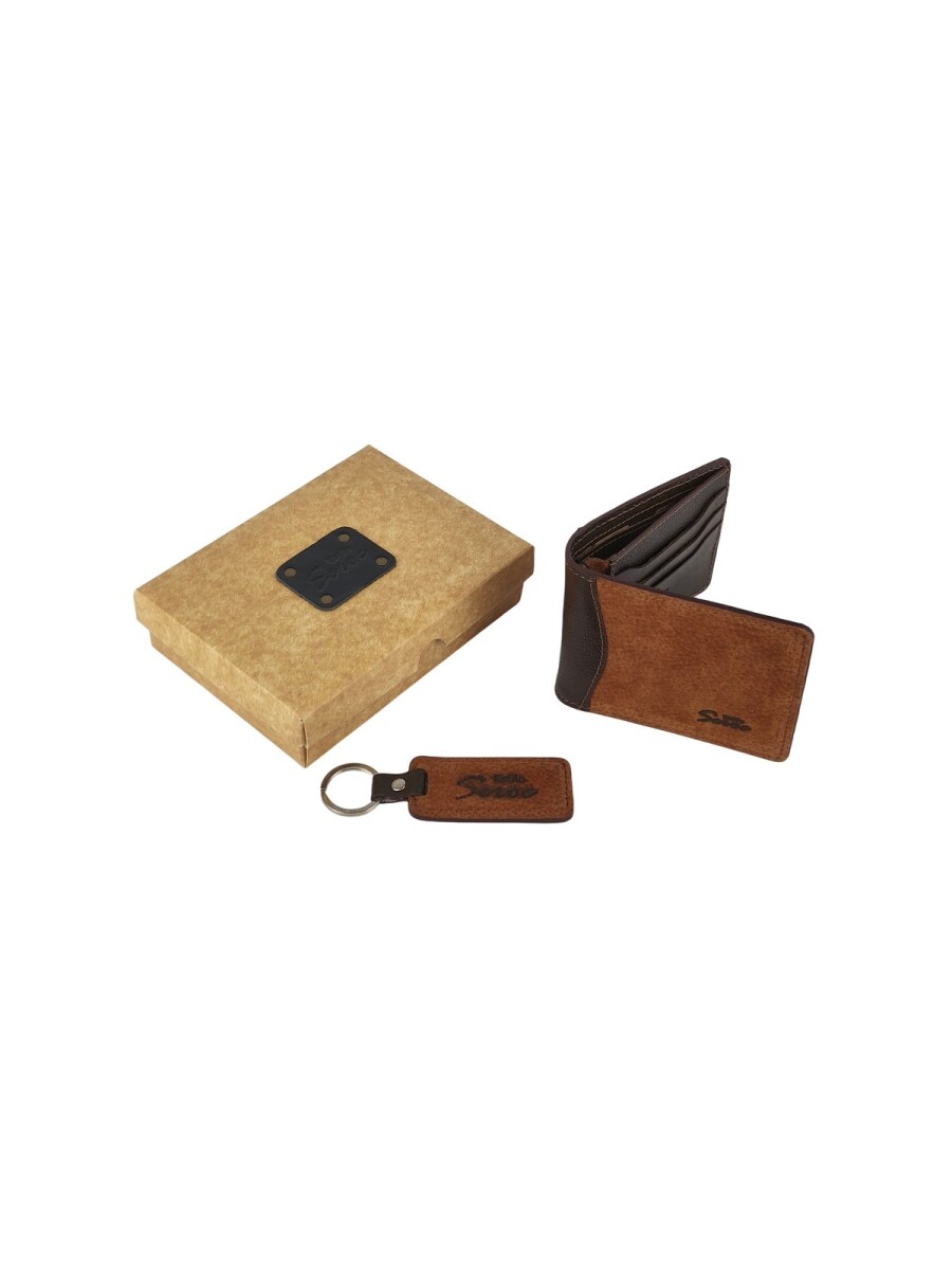 Set billetera y llavero - Marron 
