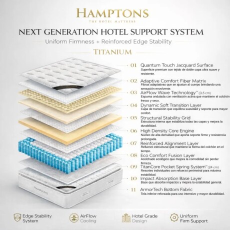 Colchon de resortes Queen Hamptons Titanium Colchon de resortes Queen Hamptons Titanium