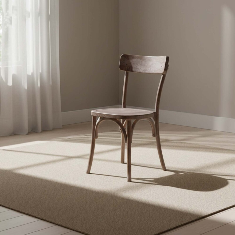 SILLA DE COMEDOR MADERA NATURAL-BEIGE MODENA