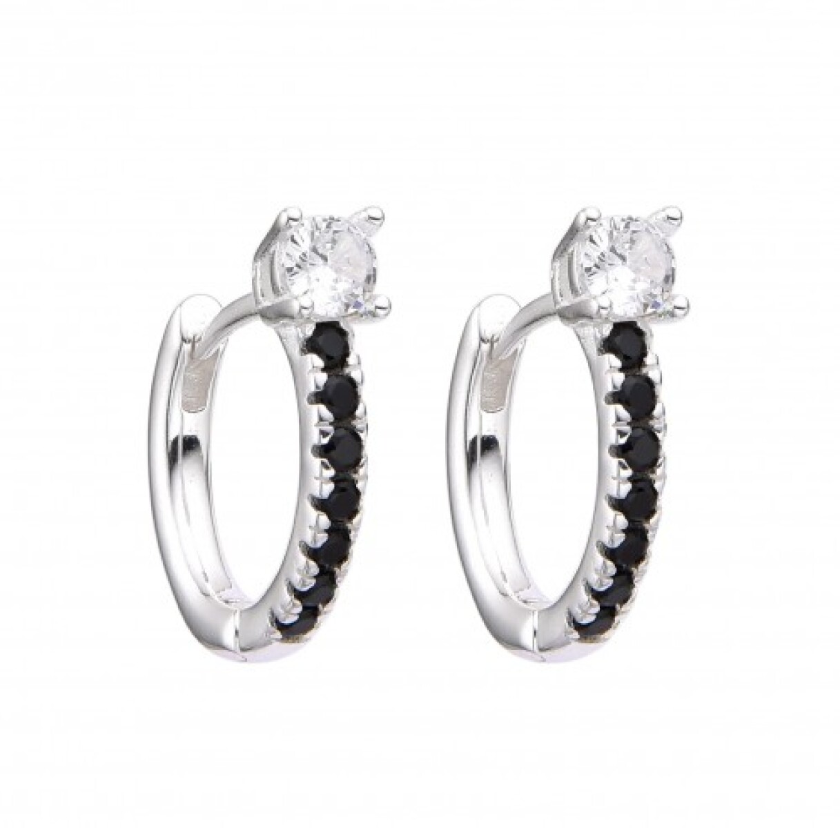 Par de aros de plata 925 con circonias. 
