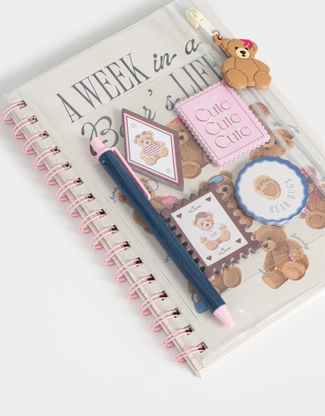 Librería Sets Estampados Set De Librería Con Estuche Teddy - Combinacion Multicolor