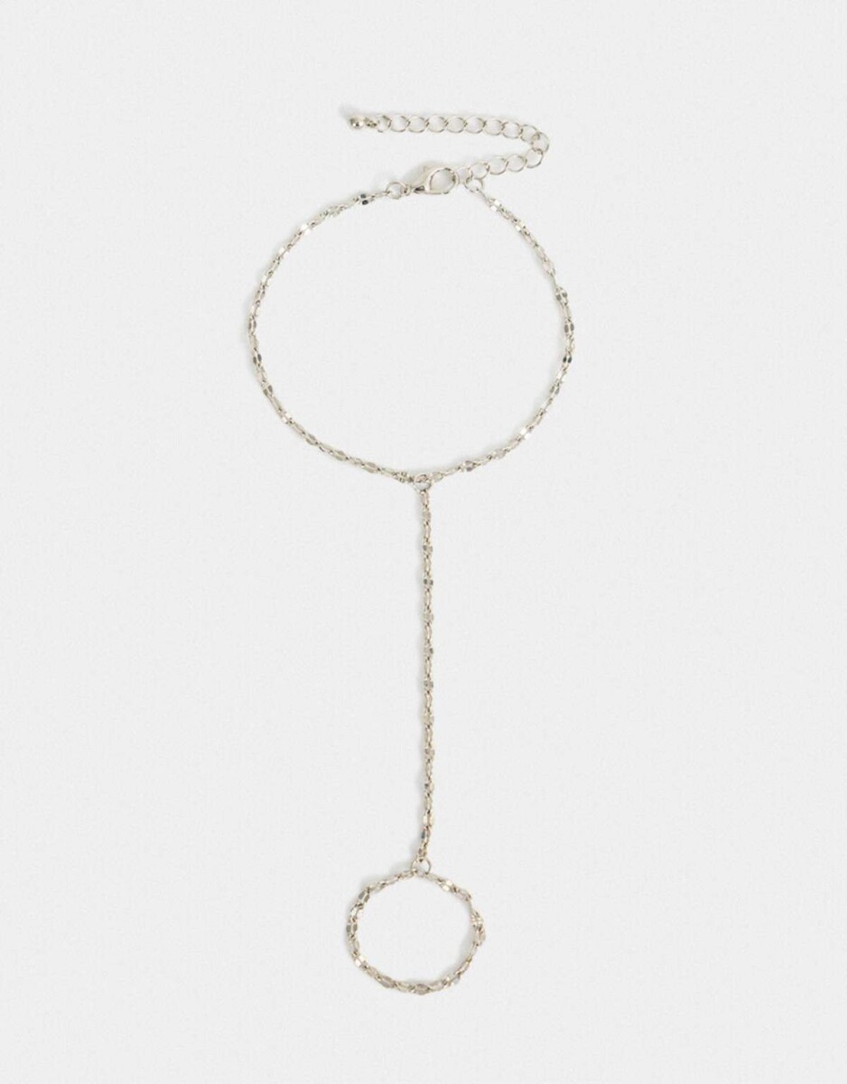 Pulsera Flexible Con Anillo - Plateado 