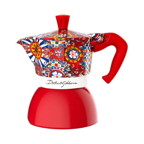 CAFETERA MOKA DOLCE GABBANA CARRETO SICILIANO 4 TZ INDUCCION ROJO