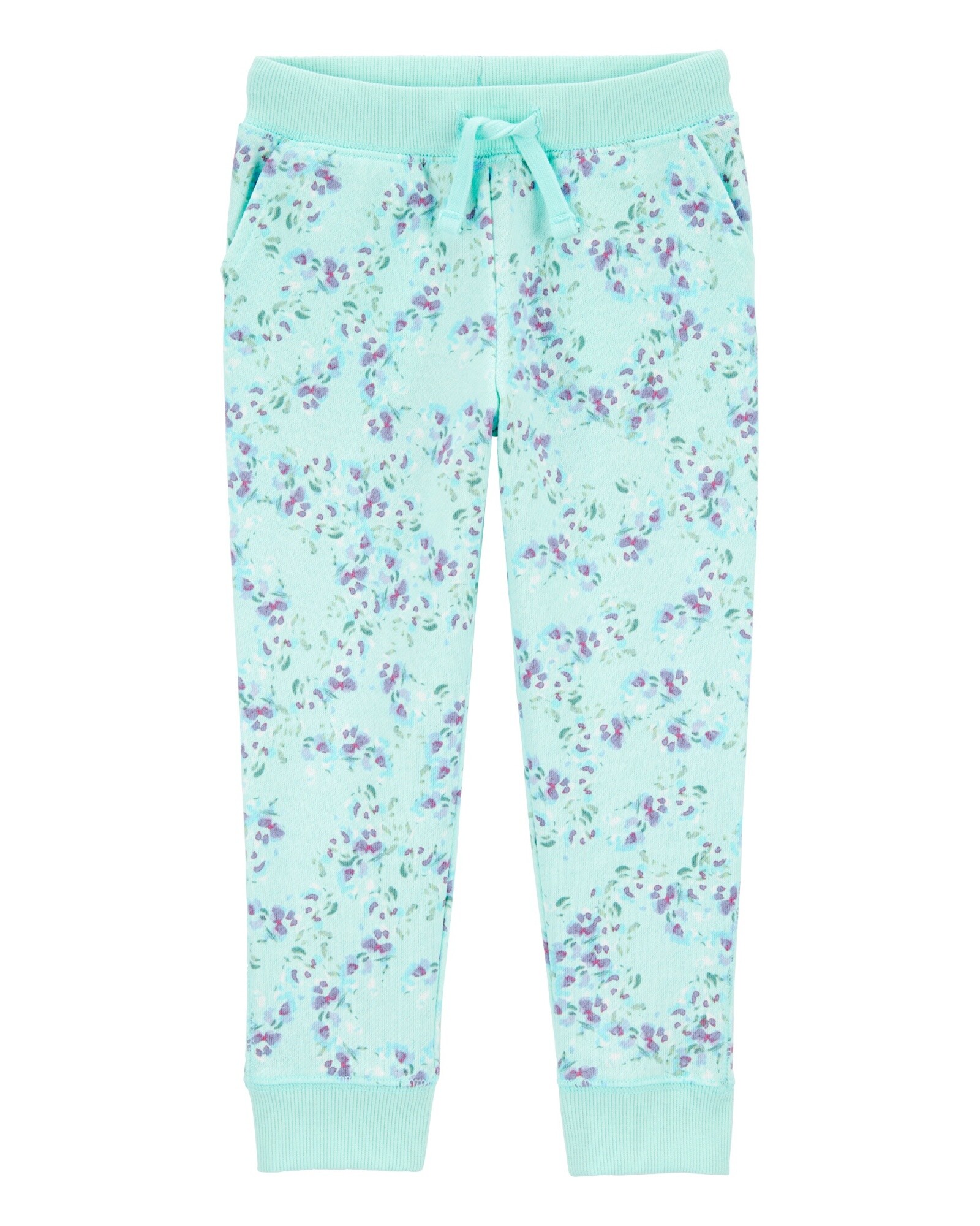 Pantalón deportivo de algodón, diseño floral. Talles 2-5T Sin color