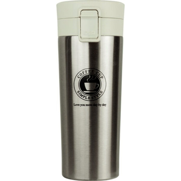 Vaso Térmico 350ml C/ Tapa Abre Facil Cafe Te Agua Y+ Variante Color Gris