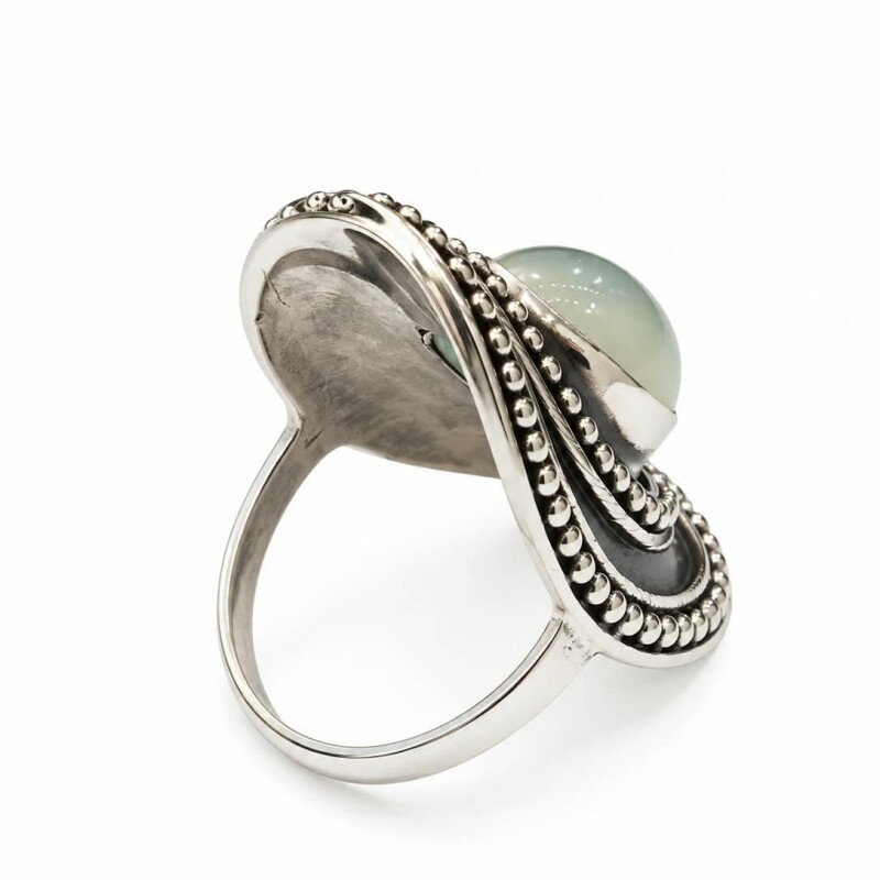 Anillo con piedra natural Calcedonia Anillo con piedra natural Calcedonia