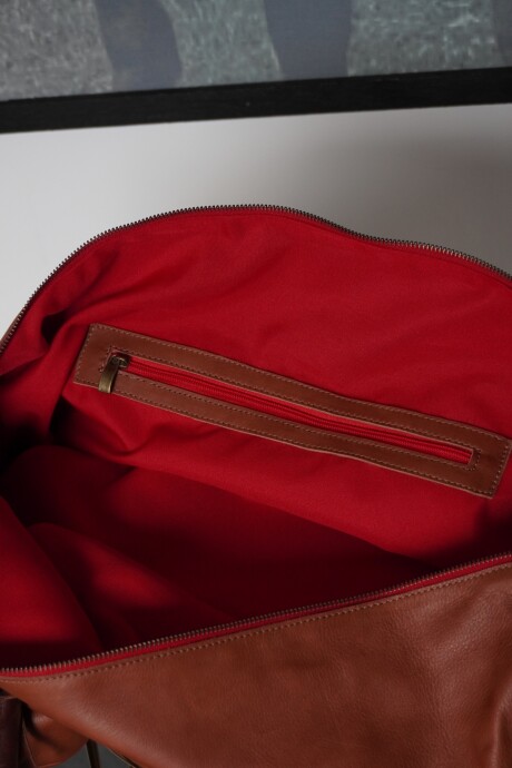 Weekender Bag Caramel Red Zip