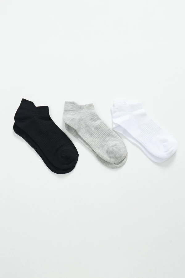 Pack x3 media fitness Gris Blanco Y Negro