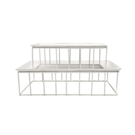 SET X2 SOPORTE METALICO 30x15x9/23x10x9cm BLANCO