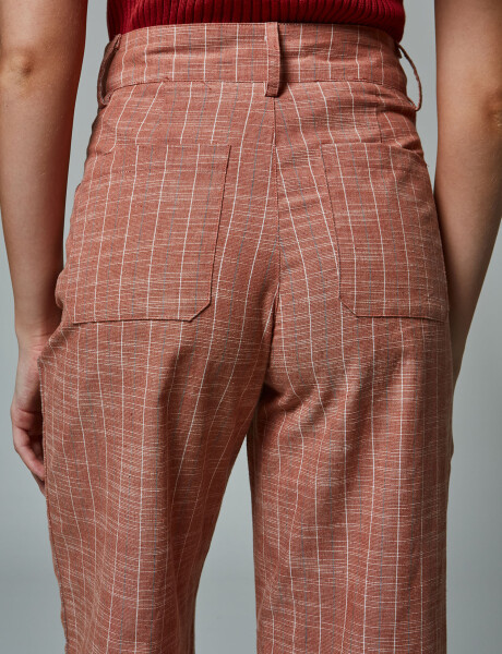 Pantalon lino ladrillo