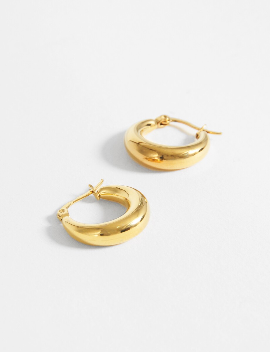 Aros grueso acero 2 cm - dorado 