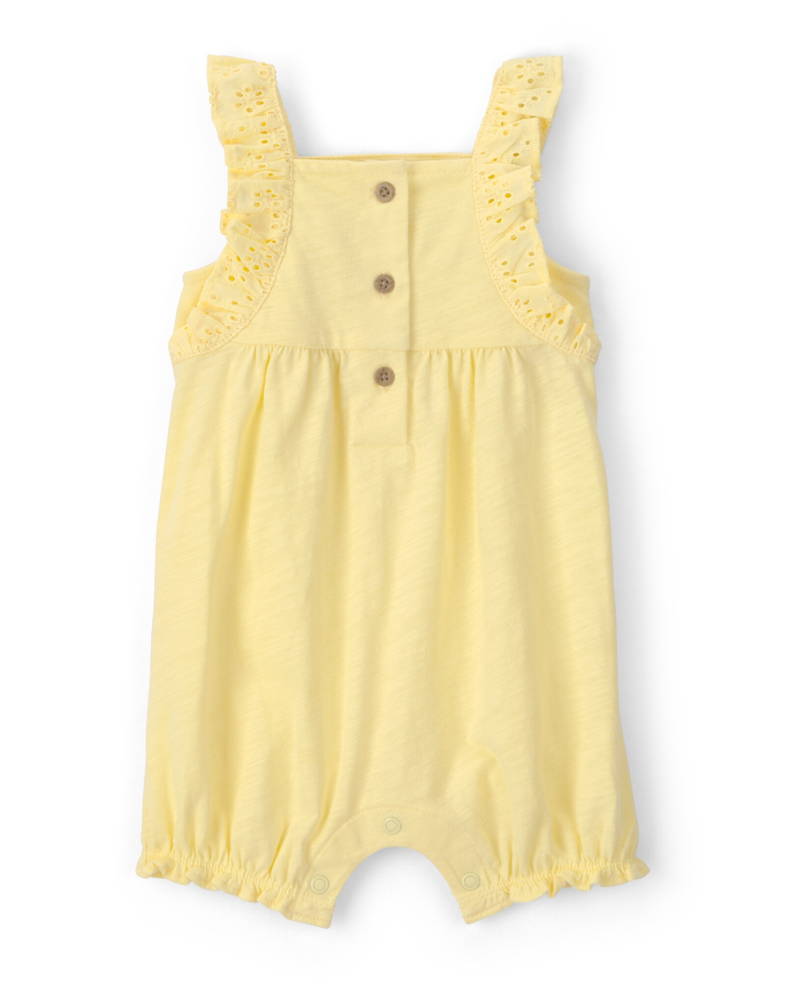 Monito bombachudo de algodón, amarillo, con tirantes de broderie Sin color