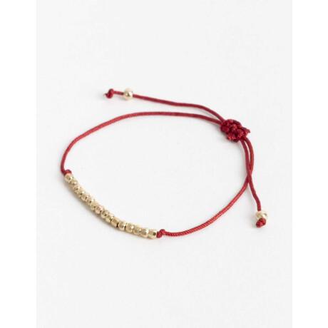 Pulsera Flexible Cordón Y Beads Dorado