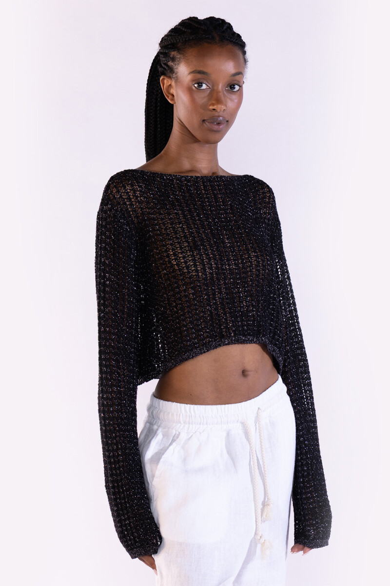 CROP SWEATER Black
