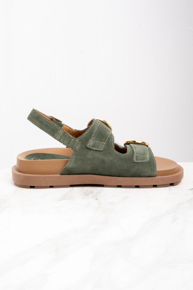 Sandalia Gamuza Verde