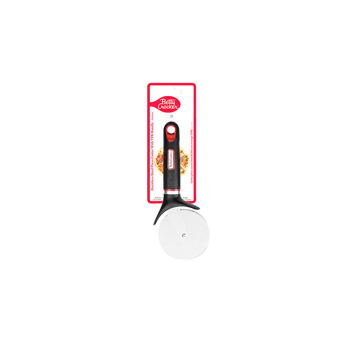 CORTADOR DE PIZZA DE ACERO INOXIDABLE MANGO TERMOPLASTICO BETTY CROCKER 