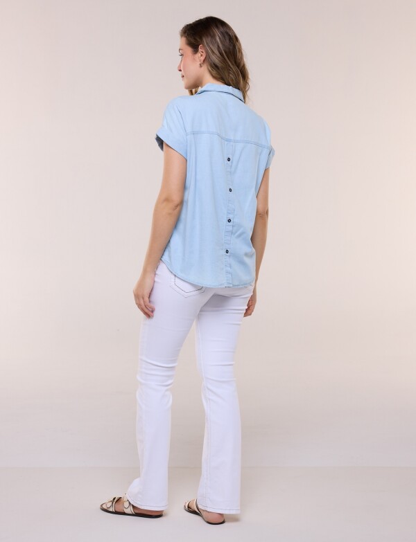 Blusa Algodon Denim JEAN CLARO