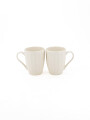 TAZA BLANCA LISTRAS SET X2 BLANCO