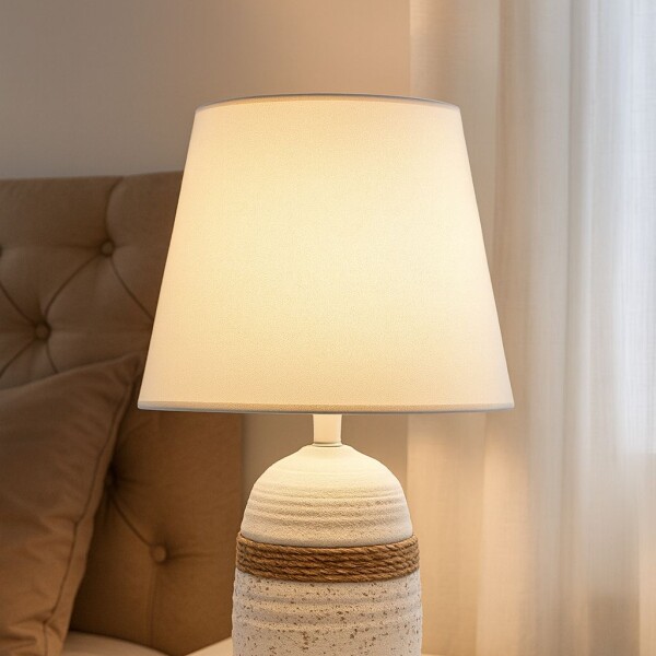 Lampara Portatil De Mesa De Ceramica Blanca Lampara Portatil De Mesa De Ceramica Blanca