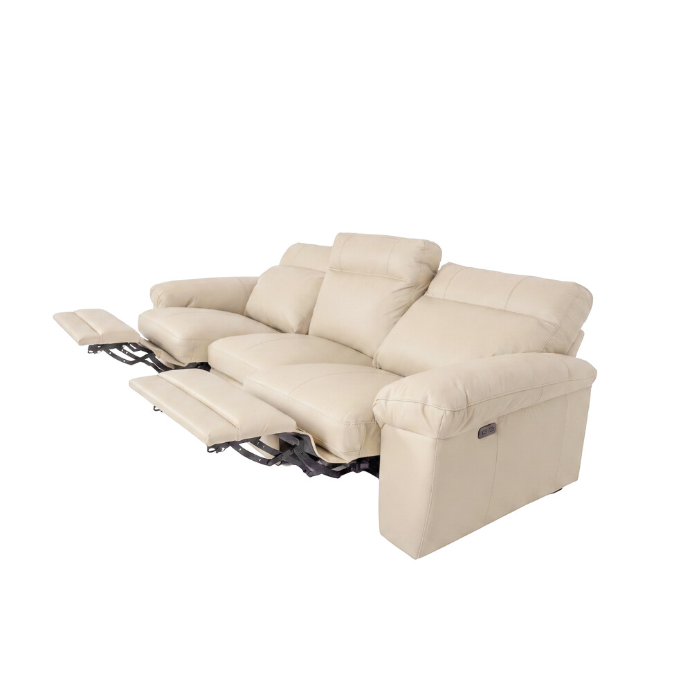 SOFÁ RECLINER 3 CUERPOS CUERO-100-NATURAL NATURAL-BEIGE IMPERIAL ARENA
