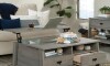 Mesa Ratona Articulada con cajones - Sauder - Linea Trestle Gris